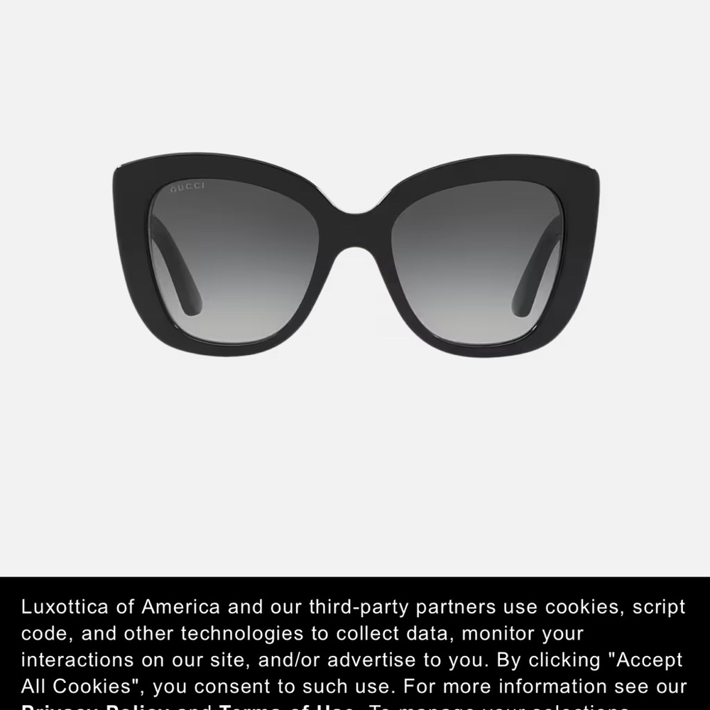 Gucci Black Cat Eye Sunglasses - Picture 3 of 16